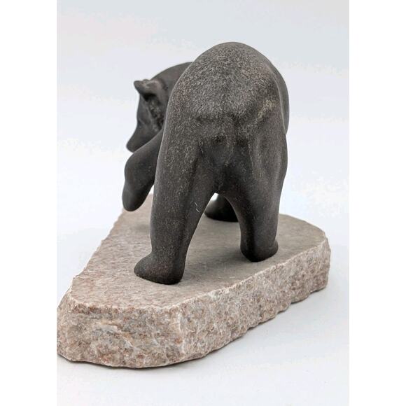 Maigon Daga Ceramic Bear Sculpture on Granite Base 6\